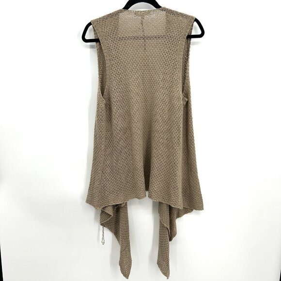 NWT JACK *FLAWED* Brown Knit Sleeveless Boho Coastal Cardigan Vest Size XS - Picture 2 of 6